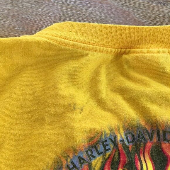 HARLEY DAVDISON T-SHIRT Vintage Yellow ORLANDO FLORIDA 06/01 USA XL Pocket Tee - Picture 7 of 7
